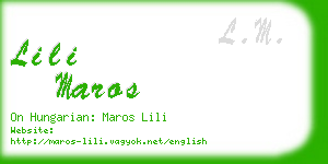 lili maros business card